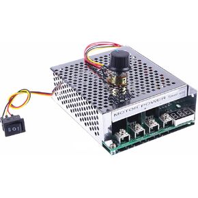 PWM DC Motor Driver 60A DC 12V 24V 36V 48V 10-50V Forward Reverse Switch Tachometer Brush Motor Inverted Module Metal Protective housing Maximum Power 3000W
