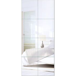 Mirror Tiles Home, 14'' x 12'' Frameless Wall Mounted Mirror(8Pcs), Glass Wall Mirror for Home Gym, Door, Bedroom, Living Room