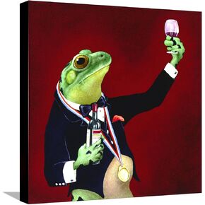 ART.COM Canvas Wall Art Prints Sommelier by Will Bullas, Animals Decor, 16" x 16"