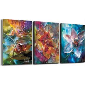 LUVOGEIO 3 Piece Modern Abstract Transparent Canvas Wall Art Set starfish and Seashell Designs for LivingRoom,Bedroom,Bathroom,Office Vibrant Colors Home Decor - 12'' X 16'' (Sea Shell)