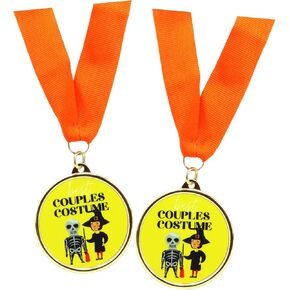 Needzo Best Couples Costume Award, 2024 Halloween Contest Prize Medals, 2.25 Inches, Pack of 2