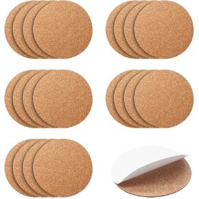 60 Pcs 4" Self Adhesive Cork Coasters, Squares Cork Mat Cork Backing Sheets Backing Cork Tiles DIY Crafts Cork Board