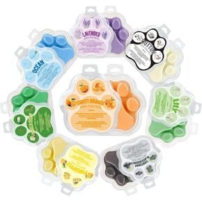 Scented Melting Wax for Electric Candle Warmers, Cat's Paw Shape Soy Wax Block, 8 Scents, Wickless Candle Blocks Air Freshener, Spa Scent, Home, Bathroom, Yoga