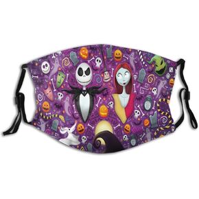 قناع وجه أنيق من Melillah Christmas Skellington مع مرشحات قابلة للاستبدال، قناع الكربون المنشط للحفلات والسفر اليومي قطعة واحدة in Kuwait