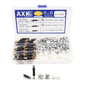 AXK 108pcs/set 3 in 1 Furniture Connecting Hardware Set cam Screw Eccentric Wheel nut cam Lock nut for Wardrobe Splicing Cabinet