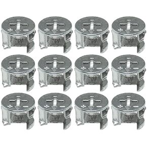 12PCS 15x12mm Silver Zinc Furniture Cam Lock Nut Connector Accessory for Cabinets Drawers Wardrobes Furniture Panel Connection