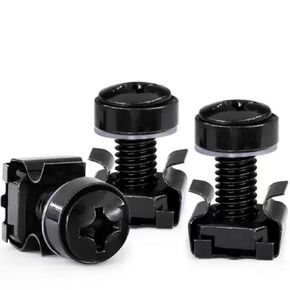 40 Pack M6 x 16mm Rack Mount Cage Nuts, Screws and washers for Rack Mount Server Cabinet, Server Shelves, Routers, Server Racks and Audio Server Console,Rack Mount Screws and Square Insert Nuts