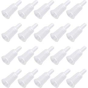 20PCS Syringe Plastic Clear Adaptor Syringe Tip Plastic Flush Irrigator Accessory Pusher Dispenser Tip Replacement For Fluid Extraction Dispensing Pet Feeding