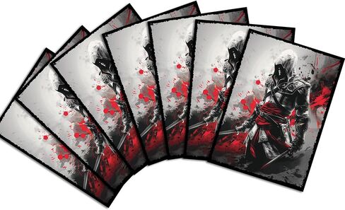 Assassin Black/Red Splatter Card Game Sleeves - 100 Pack - Compatible with MTG and Other TCGs - Perfect for MTG Assassin Decks in Saudi Arabia