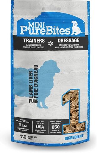 PureBites Mini Salmon Freeze Dried Dog Treats, 1 Ingredient, Made in USA, 1.7oz in Saudi Arabia