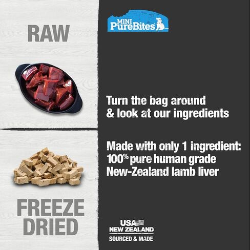 PureBites Mini Salmon Freeze Dried Dog Treats, 1 Ingredient, Made in USA, 1.7oz in Saudi Arabia