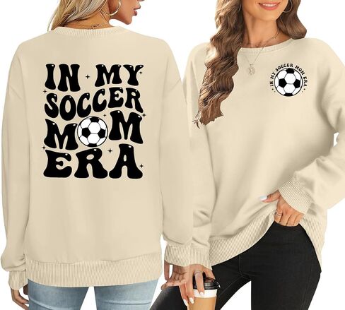 Soccer Mom Sweatshirt Women Funny In My Soccer Mom Era Graphic Shirts Fall Football Mama Long Sleeves Tops in Saudi Arabia