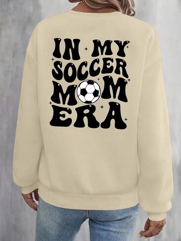 Soccer Mom Sweatshirt Women Funny In My Soccer Mom Era Graphic Shirts Fall Football Mama Long Sleeves Tops in Saudi Arabia