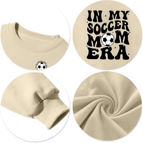 Soccer Mom Sweatshirt Women Funny In My Soccer Mom Era Graphic Shirts Fall Football Mama Long Sleeves Tops in Saudi Arabia