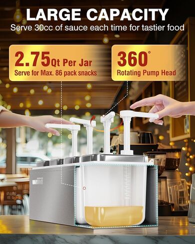Sauce Dispenser with 4 of 2.75 Quart/2.6 L Jars Stainless Steel Condiment Pump Station Commercial Ketchup Dispenser Pump Sauce Containers for Restaurant Salad Dressing Syrup Jam Salsa Sauce in Saudi Arabia