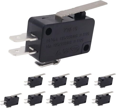 HiSport Micro Limit Switch V-152-1C25 - Compatible with Arduino, Momentary Short Straight Hinge Lever Arm SPDT Snap Action Type 10 PCS in Saudi Arabia