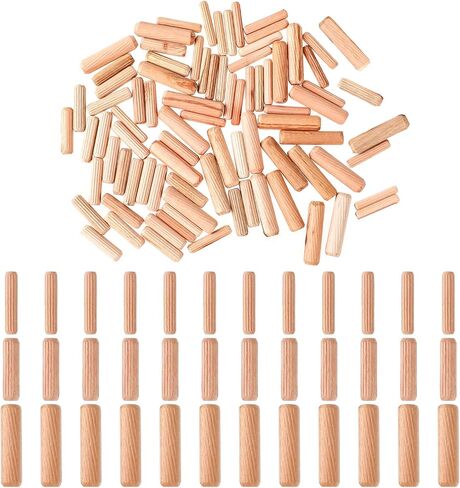 90 Pcs Dowel Pins Assorted Wooden Dowels Hard Wood Grooved Plugs Straight Groove Wooden Dowel Pins Small Wooden Dowels Assorted Sizes for Woodworking Furniture Door Art Crafts Projects 6mm 8mm 10mm in Saudi Arabia