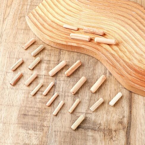 90 Pcs Dowel Pins Assorted Wooden Dowels Hard Wood Grooved Plugs Straight Groove Wooden Dowel Pins Small Wooden Dowels Assorted Sizes for Woodworking Furniture Door Art Crafts Projects 6mm 8mm 10mm in Saudi Arabia