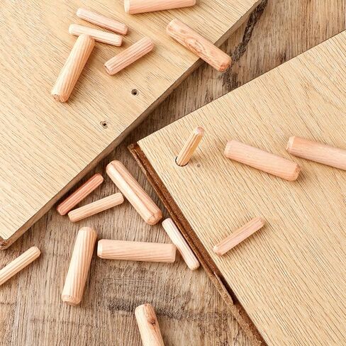 90 Pcs Dowel Pins Assorted Wooden Dowels Hard Wood Grooved Plugs Straight Groove Wooden Dowel Pins Small Wooden Dowels Assorted Sizes for Woodworking Furniture Door Art Crafts Projects 6mm 8mm 10mm in Saudi Arabia