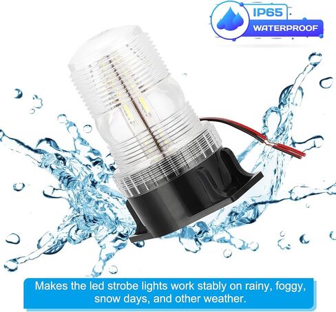 PATIKIL LED Strobe Warning Lights, 2Pcs 10V-80V Leds Flashing Lamps with Magnetic Base for Truck Tractor Vehicle Roof Forklift Golf Cart Mower UTV Car, Blue in Saudi Arabia