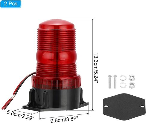 PATIKIL LED Strobe Warning Lights, 2Pcs 10V-80V Leds Flashing Lamps with Magnetic Base for Truck Tractor Vehicle Roof Forklift Golf Cart Mower UTV Car, Blue in Saudi Arabia