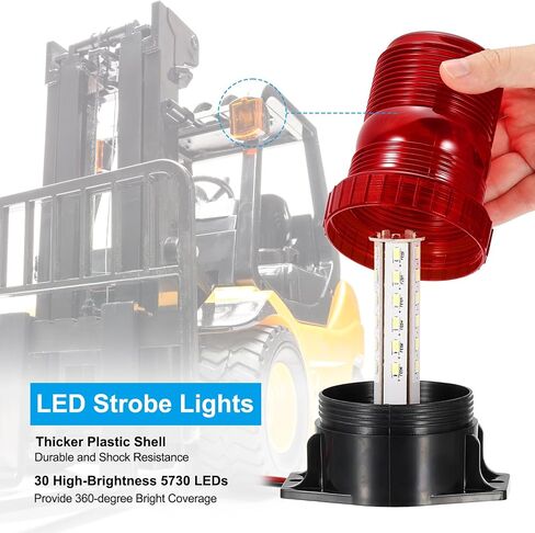 PATIKIL LED Strobe Warning Lights, 2Pcs 10V-80V Leds Flashing Lamps with Magnetic Base for Truck Tractor Vehicle Roof Forklift Golf Cart Mower UTV Car, Blue in Saudi Arabia