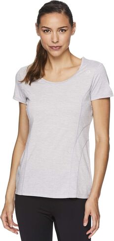 Reebok Womens Poly Marled Basic T-Shirt, Grey, Small in Saudi Arabia