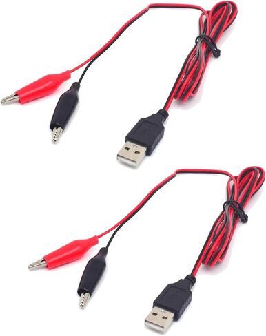 1PCS Alligator Clips with Wires USB,22AWG 1M/3.3FT Alligator Test Clips Clamp to USB Male Connector Power Supply Adapter USB Test Leads 5V 3A Cable for Multimeter Measure,Electronic Testing in Saudi Arabia