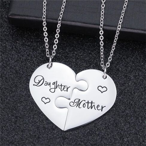 Mothers Day Necklace Gold Silver Puzzle Mother and Daughter Matching Gift Infinity Love Necklace for Mom Festival Christmas Birthday Gifts in Saudi Arabia