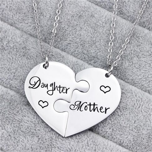 Mothers Day Necklace Gold Silver Puzzle Mother and Daughter Matching Gift Infinity Love Necklace for Mom Festival Christmas Birthday Gifts in Saudi Arabia