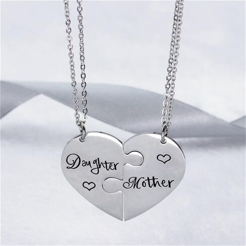Mothers Day Necklace Gold Silver Puzzle Mother and Daughter Matching Gift Infinity Love Necklace for Mom Festival Christmas Birthday Gifts in Saudi Arabia