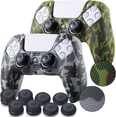2 Pieces of Texture Printing ps5 accessories controller skin case cover Graffiti & PaintS with Pro Thumb Grips x 8 in Saudi Arabia