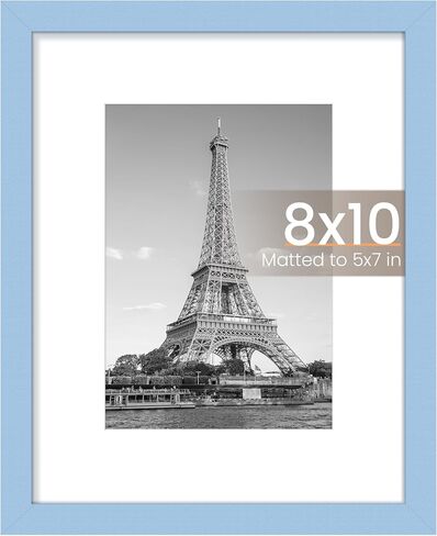 upsimples 8x10 Picture Frame, Display Pictures 5x7 with Mat or 8x10 Without Mat, Wall Hanging Photo Frame, Blue, 1 Pack in Saudi Arabia
