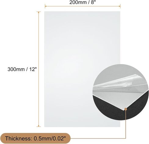HARFINGTON 20pcs Clear Plastic Sheets 12" x 8" x 0.02" Transparent Flexible PVC Sheet Panels with Protective Paper for Signs DIY Display Projects Craft Picture Frames Painting in Saudi Arabia