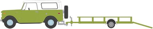 مقتنيات Greenlight 1/64 1970 Harvester Scout مع مقطورة المرافق، سلسلة Hitch & Tow 30 32300-B in Kuwait