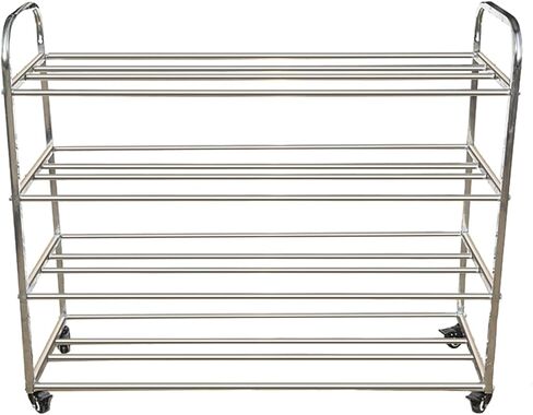 رف تخزين كرة السلة من TNZMART مزود بعجلات، رف تخزين كروي مزدوج الصف، حامل متعدد الكرات متحرك، رف تخزين من الفولاذ المقاوم للصدأ in Kuwait