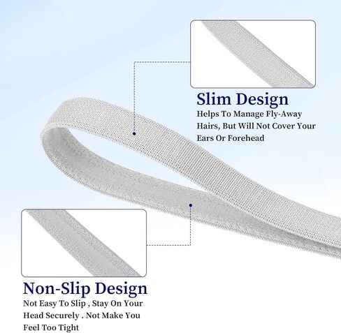 4 PCS Thin Non-slip Elastic Sport Headbands, Hair Bands with Skinny Athletic Exercise Hair Bands Running Sweat Band Hair Bands with Non Slip Silicone Grip Exercise Hair Sweatband for Yoga Soccer Footb in Saudi Arabia