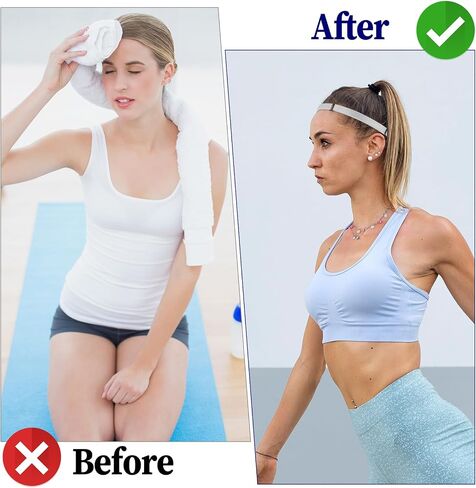 4 PCS Thin Non-slip Elastic Sport Headbands, Hair Bands with Skinny Athletic Exercise Hair Bands Running Sweat Band Hair Bands with Non Slip Silicone Grip Exercise Hair Sweatband for Yoga Soccer Footb in Saudi Arabia