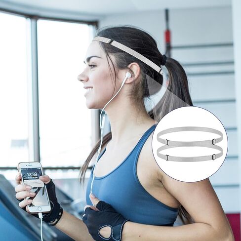 4 PCS Thin Non-slip Elastic Sport Headbands, Hair Bands with Skinny Athletic Exercise Hair Bands Running Sweat Band Hair Bands with Non Slip Silicone Grip Exercise Hair Sweatband for Yoga Soccer Footb in Saudi Arabia