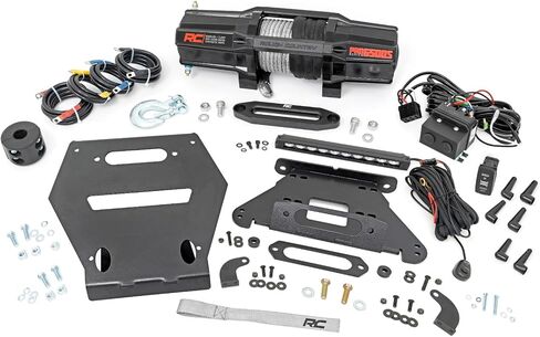 Rough Country LED Winch Mounting Kit with RS6500S for Polaris RZR Pro R (2022) - Includes 6500 LB Synthetic Rope Winch in Saudi Arabia