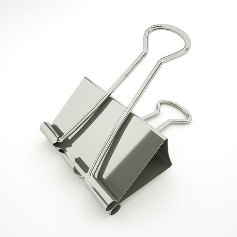 Silver Binder Clips Large (Jumbo) of 2 inch ( 50 mm ) Colored Paper Clamp Assorted Size Assortment (Office or School Metal Fold Back Clip Metal Clips.) (2 in /50 mm)(Silver, 12 - Count) in Saudi Arabia