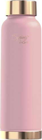 زجاجة مياه سبرينج من النحاس النقي مع غطاء مسطح، طلاء مطاطي من السيليكون الفاخر (1000 مل)، عبوة من زجاجة واحدة (أسود منتصف الليل) in Kuwait