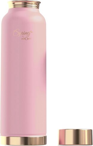 زجاجة مياه سبرينج من النحاس النقي مع غطاء مسطح، طلاء مطاطي من السيليكون الفاخر (1000 مل)، عبوة من زجاجة واحدة (أسود منتصف الليل) in Kuwait