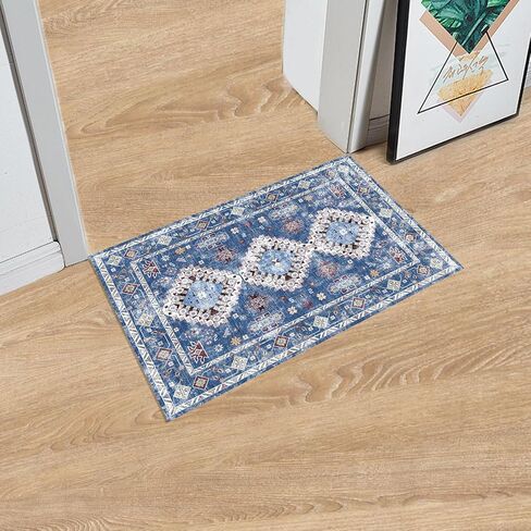 KSK Bohemian Style Area Rug - Soft, Slip-Resistant, Washable Carpet for Living Room and Bedroom - Vintage Low Pile, Kid and Pet Friendly 5x7 in Kuwait