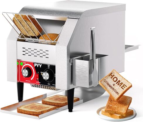 PYY Commercial Conveyor Toaster with Electric Stainless Conveyor, Heavy Duty Toaster for Restaurant Bun Bagel Bread (150 Slices/h Black) in Saudi Arabia
