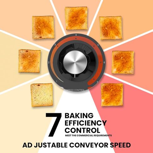 PYY Commercial Conveyor Toaster with Electric Stainless Conveyor, Heavy Duty Toaster for Restaurant Bun Bagel Bread (150 Slices/h Black) in Saudi Arabia