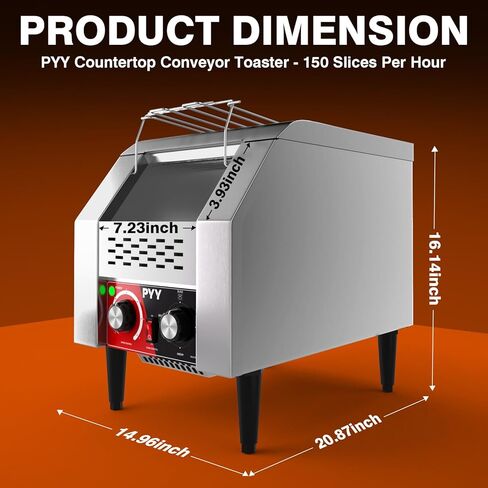 PYY Commercial Conveyor Toaster with Electric Stainless Conveyor, Heavy Duty Toaster for Restaurant Bun Bagel Bread (150 Slices/h Black) in Saudi Arabia