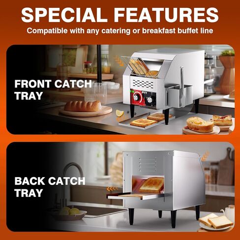 PYY Commercial Conveyor Toaster with Electric Stainless Conveyor, Heavy Duty Toaster for Restaurant Bun Bagel Bread (150 Slices/h Black) in Saudi Arabia