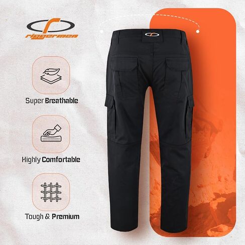 Mens Tactical Pants Elasticated Waist Lightweight Work Pants for Men Construction Boot Cut Relaxed Fit Cargo Pants in Saudi Arabia