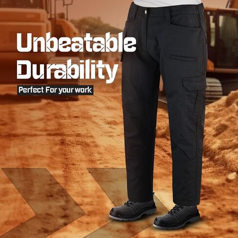 Mens Tactical Pants Elasticated Waist Lightweight Work Pants for Men Construction Boot Cut Relaxed Fit Cargo Pants in Saudi Arabia